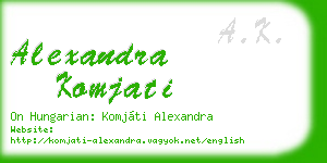 alexandra komjati business card