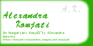 alexandra komjati business card